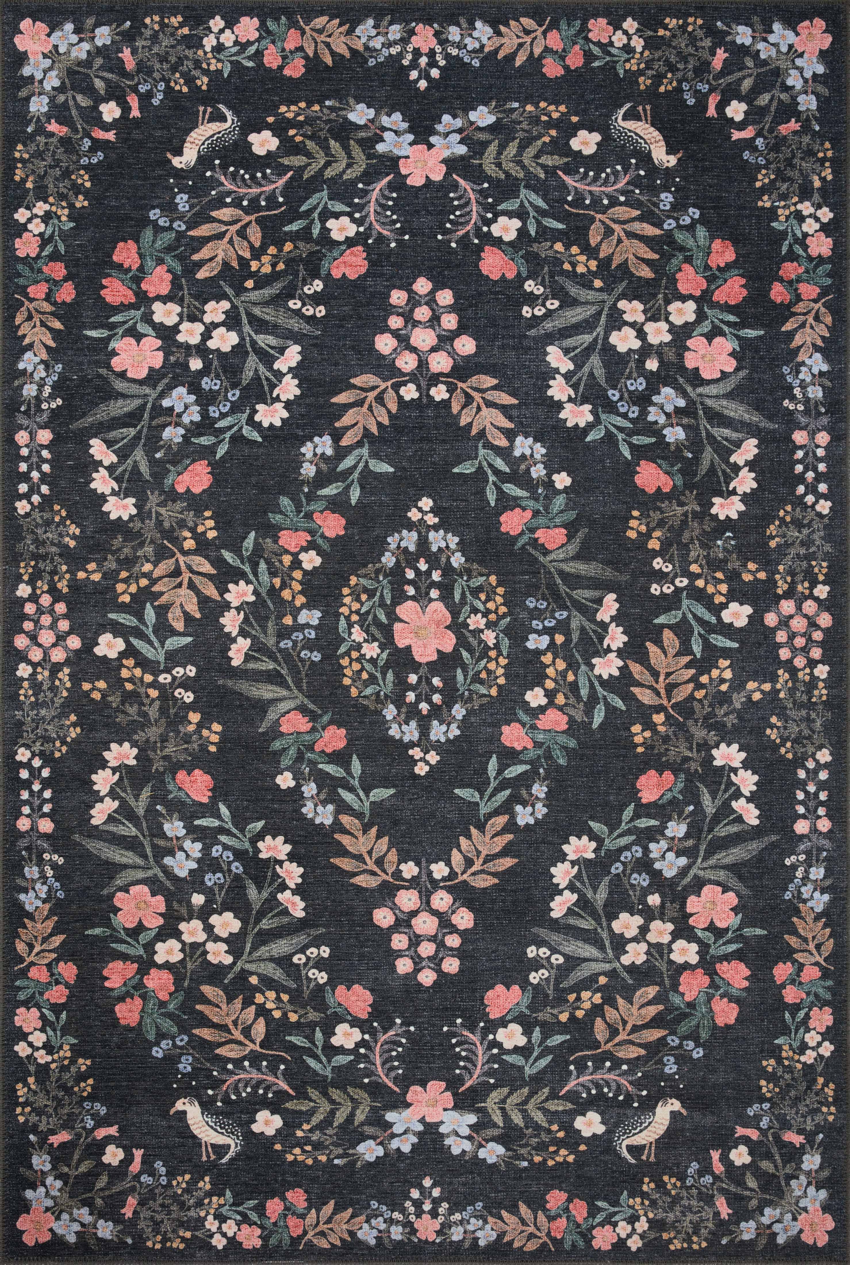 Rifle Paper Co. x Loloi Maison Collection MAO-04 Tuileries Black 18" x 18" Sample Rug